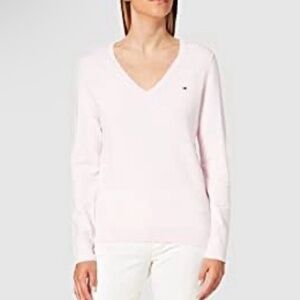 Tommy Hilfiger Light Pink V-Neck Sweater